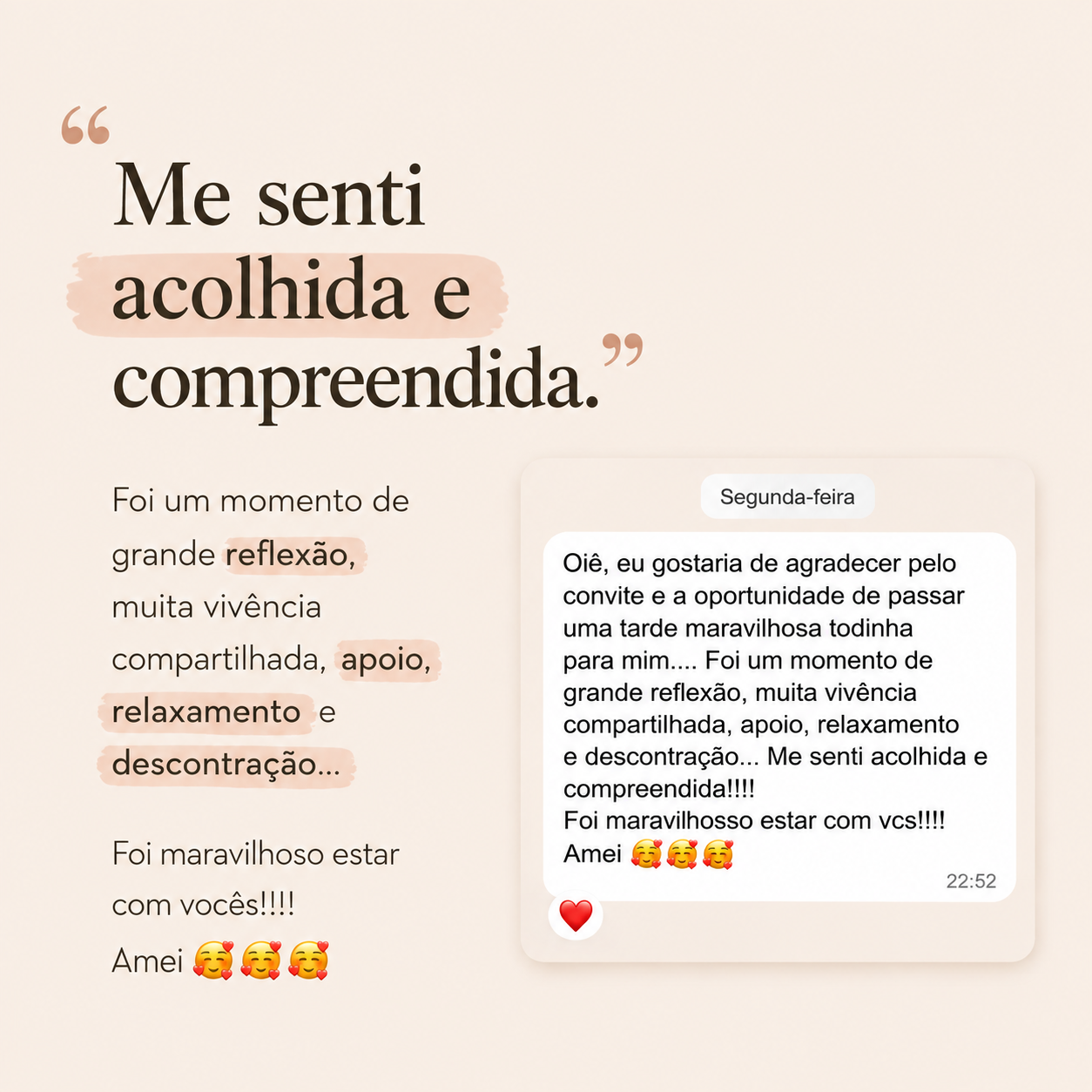 Depoimento de participante 1